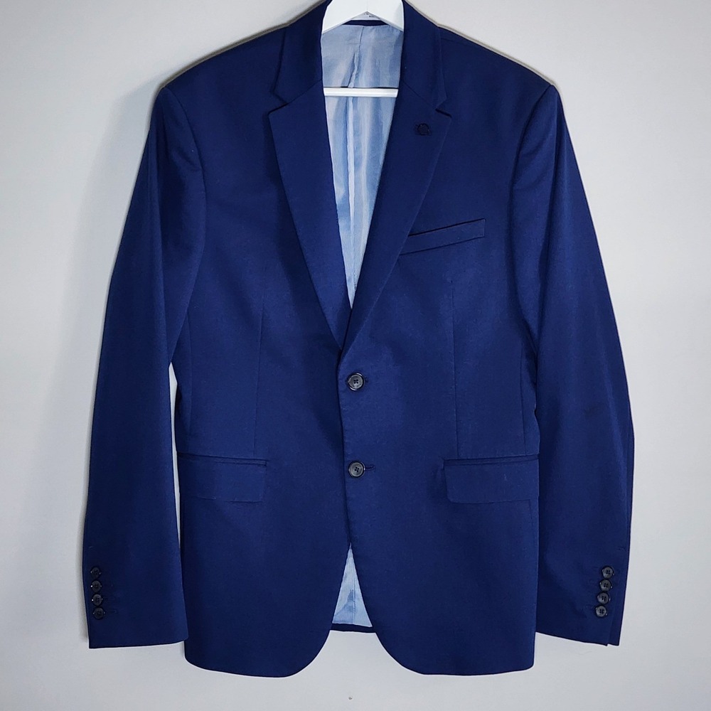 Zara Blazer Mens 38 Blue Slim Fit Office Formal Grad Office Event Party Career
